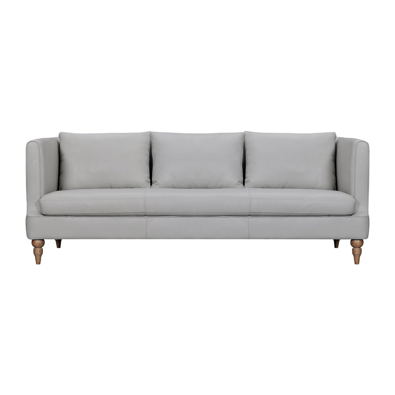 Vincenza 85" Dove Gray Leather Sofa - Furniture City (CA)l