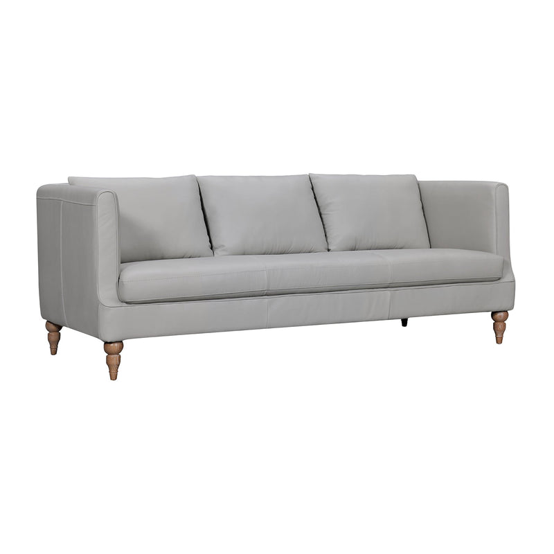Vincenza 85" Dove Gray Leather Sofa - Furniture City (CA)l