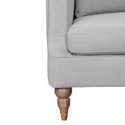 Vincenza 85" Dove Gray Leather Sofa - Furniture City (CA)l