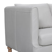 Vincenza 85" Dove Gray Leather Sofa - Furniture City (CA)l