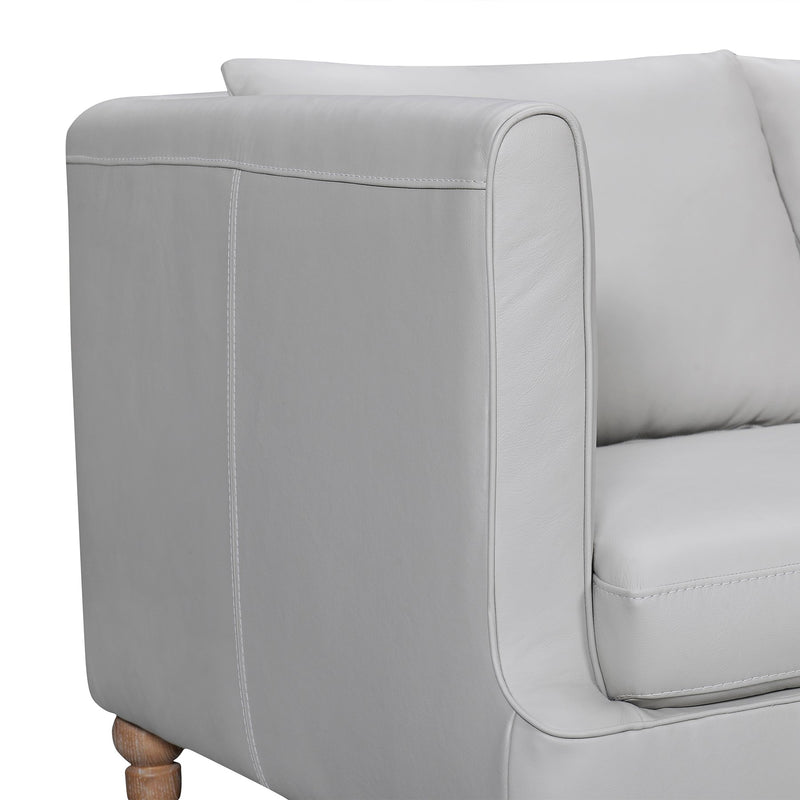 Vincenza 85" Dove Gray Leather Sofa - Furniture City (CA)l