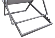 Wave Outdoor Patio Aluminum Deck Chair in Gray Powder Coated Finish with Gray Sling Textilene - Furniture City (CA)l