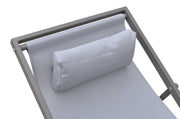 Wave Outdoor Patio Aluminum Deck Chair in Gray Powder Coated Finish with Gray Sling Textilene - Furniture City (CA)l