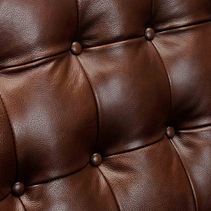 Wesley Chestnut Genuine Leather Power Footrest Tuxedo Arm Accent Chair - Furniture City (CA)l