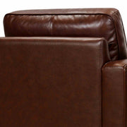 Wesley Chestnut Genuine Leather Power Footrest Tuxedo Arm Accent Chair - Furniture City (CA)l