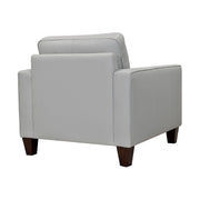 Wesley Dove Gray Genuine Leather Power Footrest Tuxedo Arm Accent Chair - Furniture City (CA)l