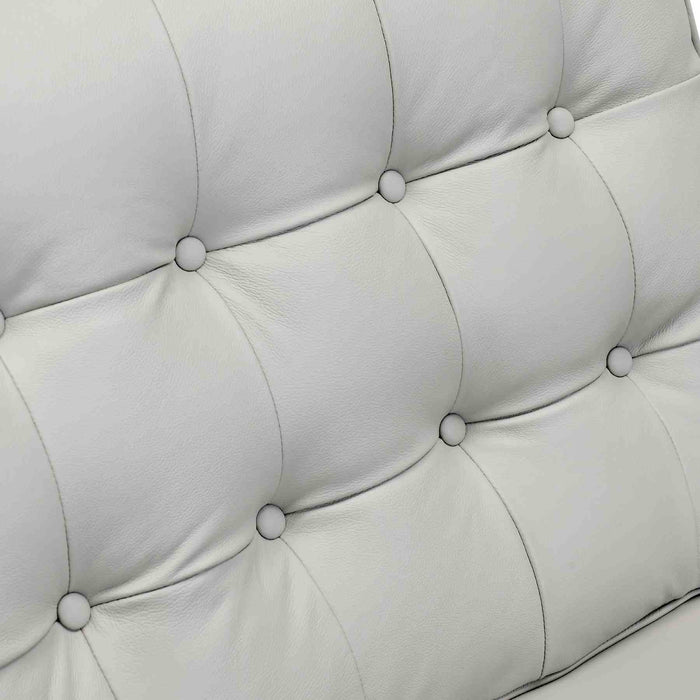 Wesley Dove Gray Genuine Leather Power Footrest Tuxedo Arm Accent Chair