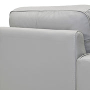 Wesley Dove Gray Genuine Leather Power Footrest Tuxedo Arm Accent Chair - Furniture City (CA)l