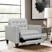 Wesley Dove Gray Genuine Leather Power Footrest Tuxedo Arm Accent Chair - Furniture City (CA)l