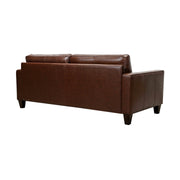 Wesley 81" Chestnut Genuine Leather Power Footrest Tuxedo Arm Sofa - Furniture City (CA)l