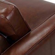 Wesley 81" Chestnut Genuine Leather Power Footrest Tuxedo Arm Sofa - Furniture City (CA)l