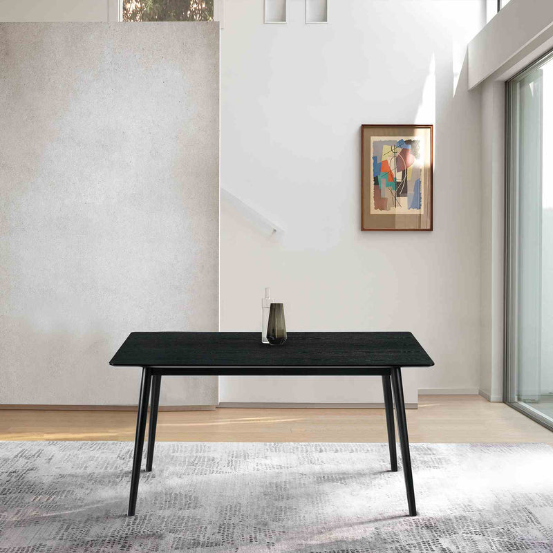 Westmont 59" Rectangular Dining Table in Black Wood - Furniture City (CA)l