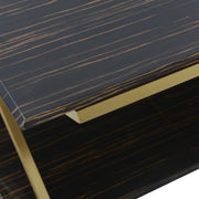 Westlake Dark Brown Veneer Coffee Table with Brushed Gold Legs - Furniture City (CA)l