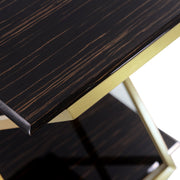 Westlake Dark Brown Veneer End Table with Brushed Gold Legs - Furniture City (CA)l
