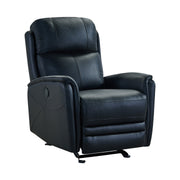 Wolfe Contemporary Recliner in Black Genuine Leather - Furniture City (CA)l