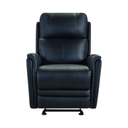Wolfe Contemporary Recliner in Black Genuine Leather - Furniture City (CA)l
