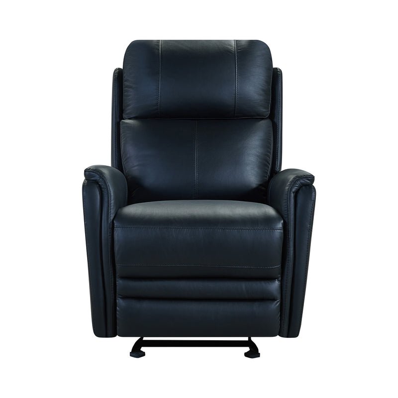 Wolfe Contemporary Recliner in Black Genuine Leather - Furniture City (CA)l