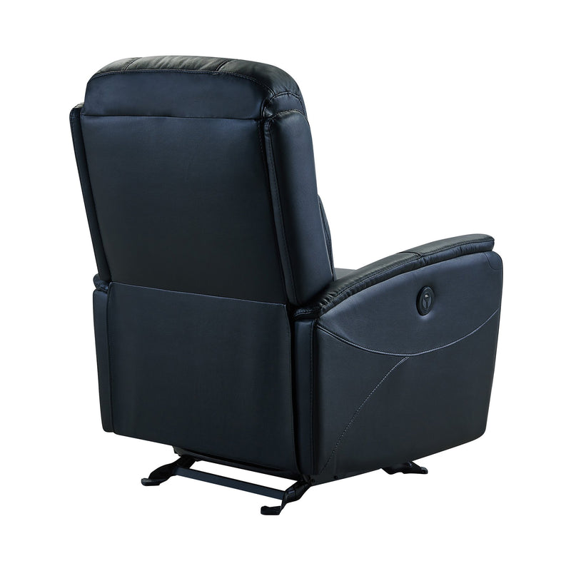 Wolfe Contemporary Recliner in Black Genuine Leather - Furniture City (CA)l
