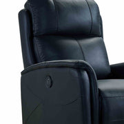 Wolfe Contemporary Recliner in Black Genuine Leather - Furniture City (CA)l