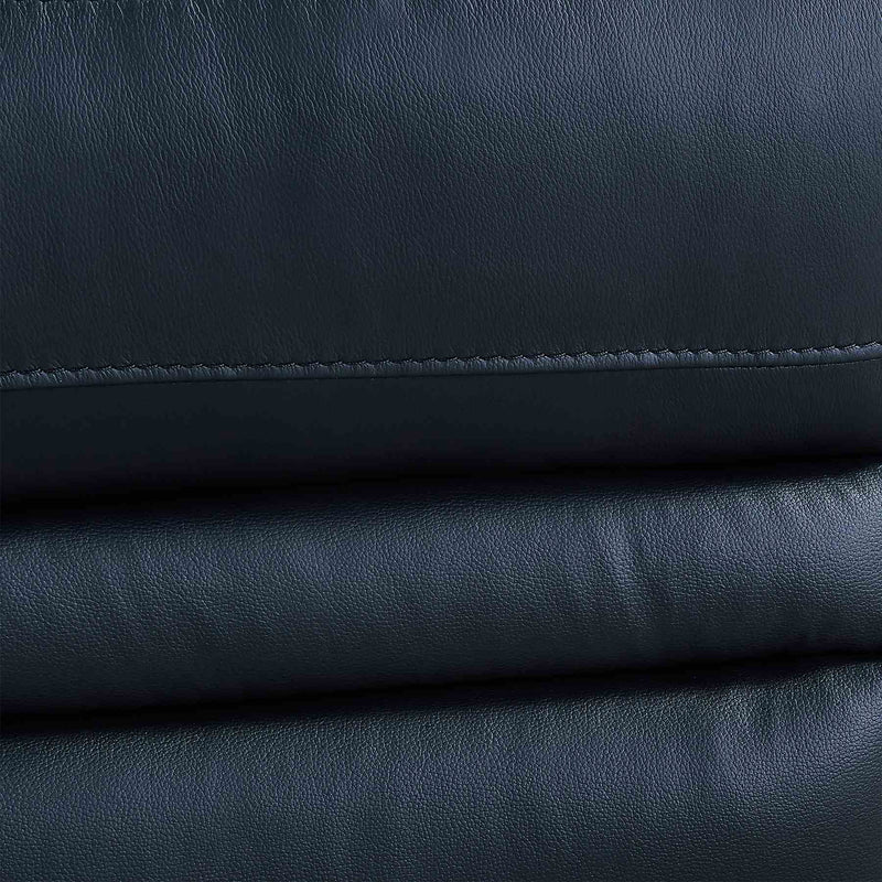 Wolfe Contemporary Recliner in Black Genuine Leather - Furniture City (CA)l