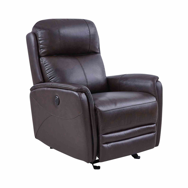 Wolfe Contemporary Recliner in Dark Brown Genuine Leather - Furniture City (CA)l