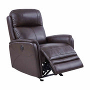 Wolfe Contemporary Recliner in Dark Brown Genuine Leather - Furniture City (CA)l