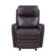 Wolfe Contemporary Recliner in Dark Brown Genuine Leather - Furniture City (CA)l