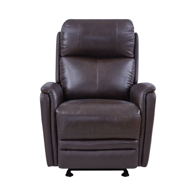 Wolfe Contemporary Recliner in Dark Brown Genuine Leather - Furniture City (CA)l