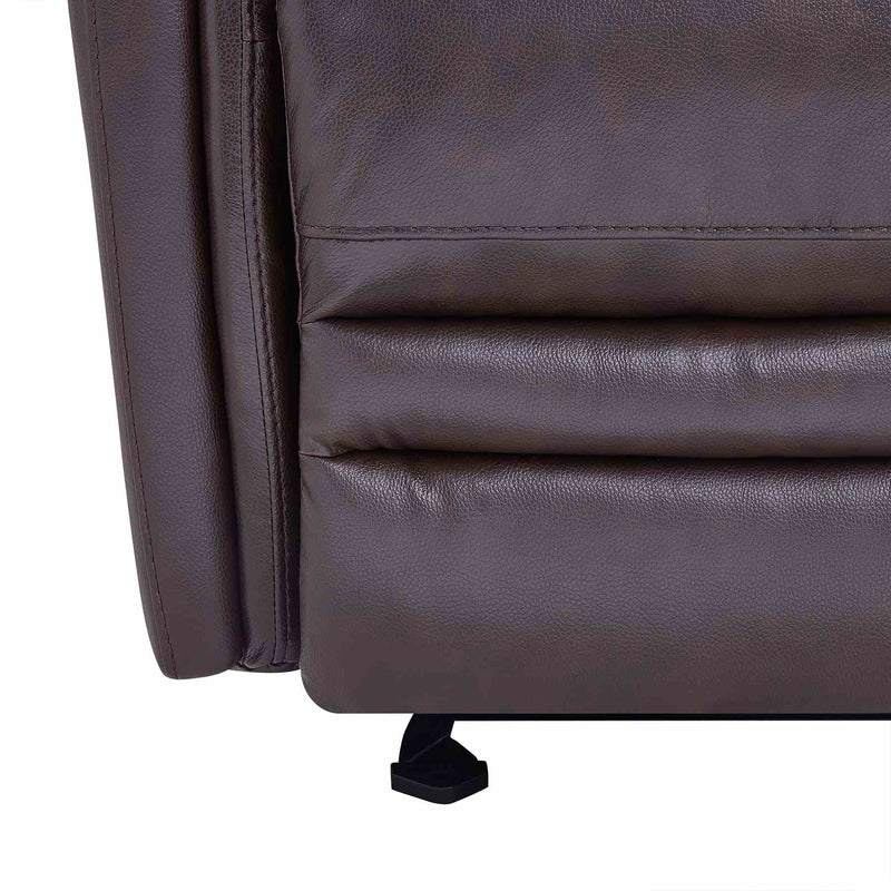 Wolfe Contemporary Recliner in Dark Brown Genuine Leather - Furniture City (CA)l