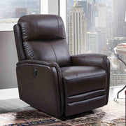 Wolfe Contemporary Recliner in Dark Brown Genuine Leather - Furniture City (CA)l