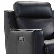 Wisteria Contemporary Chair in Light Brown Wood Finish and Black Genuine Leather - Furniture City (CA)l