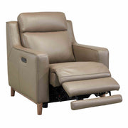 Wisteria Contemporary Chair in Light Brown Wood Finish and Taupe Genuine Leather - Furniture City (CA)l
