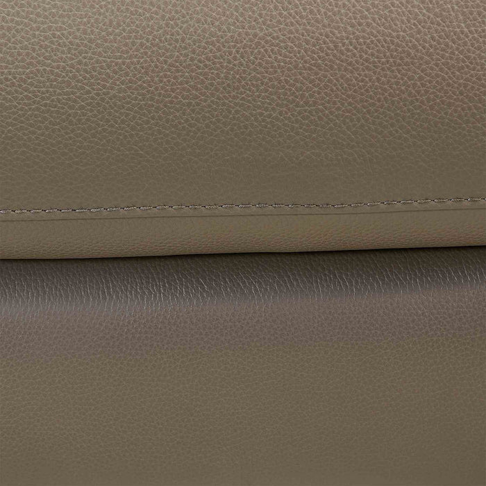 Wisteria Contemporary Chair in Light Brown Wood Finish and Taupe Genuine Leather