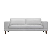 Wynne Contemporary Sofa in Genuine Dove Gray Leather with Brown Wood Legs - Furniture City (CA)l