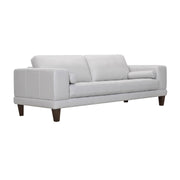 Wynne Contemporary Sofa in Genuine Dove Gray Leather with Brown Wood Legs - Furniture City (CA)l