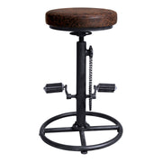 Xane Modern Adjustable Backless Barstool in Industrial Gray and Brown Fabric - Furniture City (CA)l