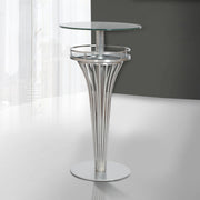 Yukon Contemporary Bar Table In Stainless Steel and Gray Frosted Glass - Furniture City (CA)l