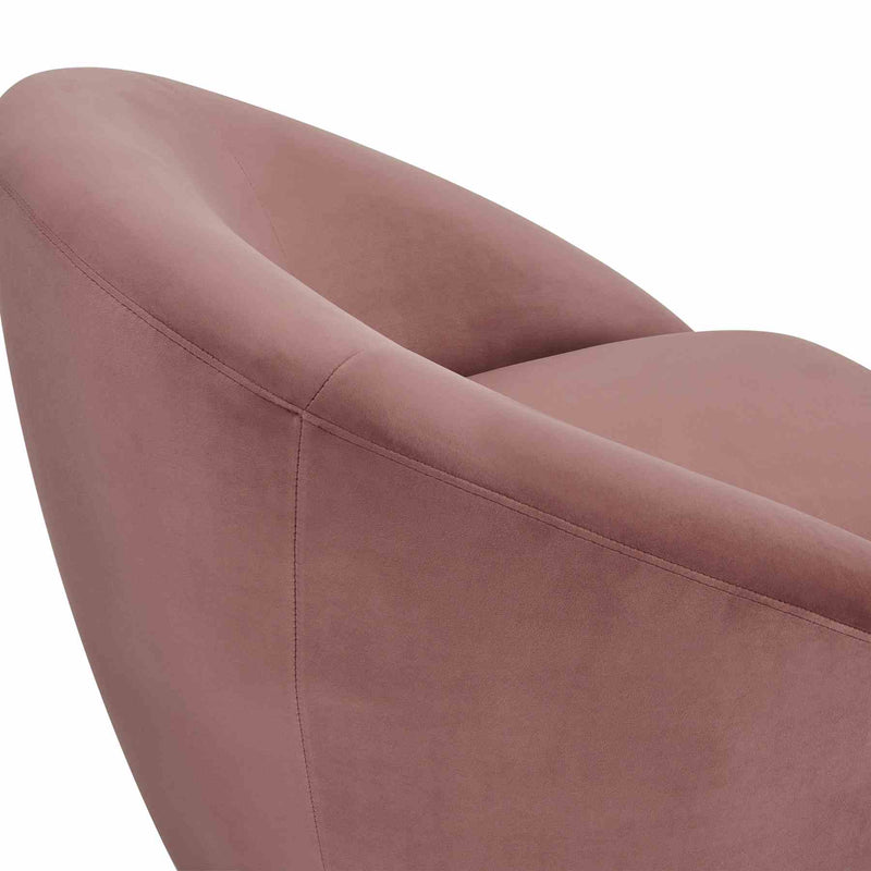 Yves Blush Velvet Swivel Accent Chair with Gold Base - Furniture City (CA)l