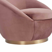 Yves Blush Velvet Swivel Accent Chair with Gold Base - Furniture City (CA)l