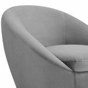 Yves Gray Velvet Swivel Accent Chair with Gold Base - Furniture City (CA)l