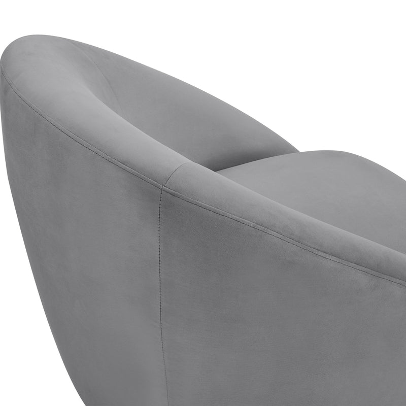 Yves Gray Velvet Swivel Accent Chair with Gold Base - Furniture City (CA)l