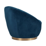 Yves Navy Velvet Swivel Accent Chair with Gold Base - Furniture City (CA)l