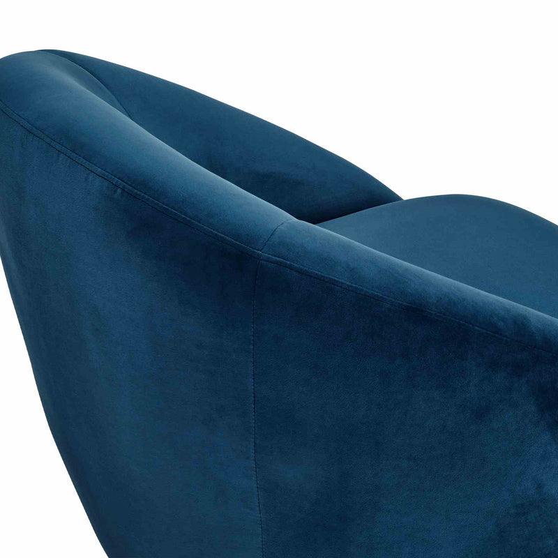 Yves Navy Velvet Swivel Accent Chair with Gold Base - Furniture City (CA)l