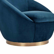 Yves Navy Velvet Swivel Accent Chair with Gold Base - Furniture City (CA)l