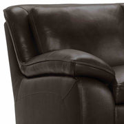 Zanna Contemporary Sofa in Genuine Dark Brown Leather with Brown Wood Legs - Furniture City (CA)l