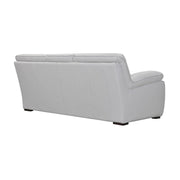 Zanna Contemporary Sofa in Genuine Dove Gray Leather with Brown Wood Legs - Furniture City (CA)l
