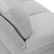 Zanna Contemporary Sofa in Genuine Dove Gray Leather with Brown Wood Legs - Furniture City (CA)l