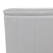Zanna Contemporary Sofa in Genuine Dove Gray Leather with Brown Wood Legs - Furniture City (CA)l