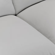 Zanna Contemporary Sofa in Genuine Dove Gray Leather with Brown Wood Legs - Furniture City (CA)l