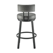 Zelda Swivel Counter Stool in Black Finish with Gray Faux Leather - Furniture City (CA)l